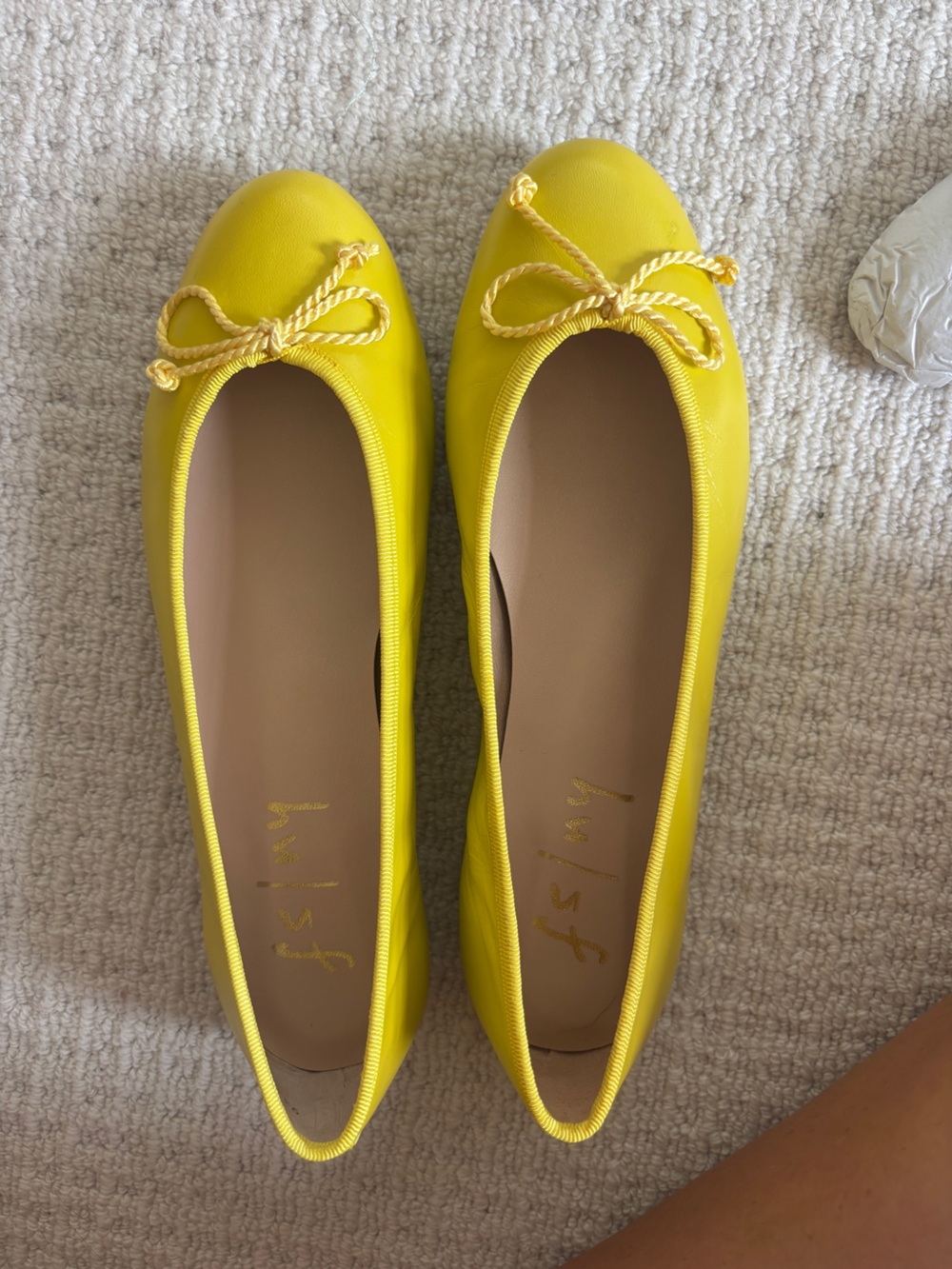 French Sole Sunny Yellow Bow Ballet Flats